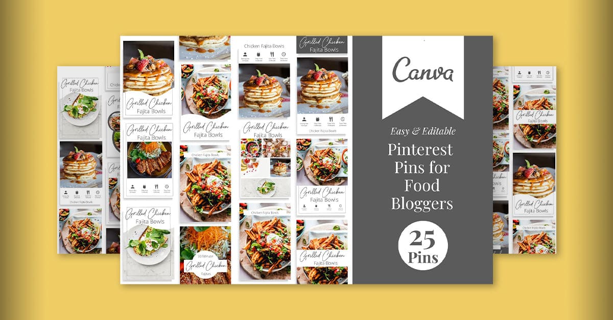 Easy & Editable - Pinterest Pins For Food Bloggers.