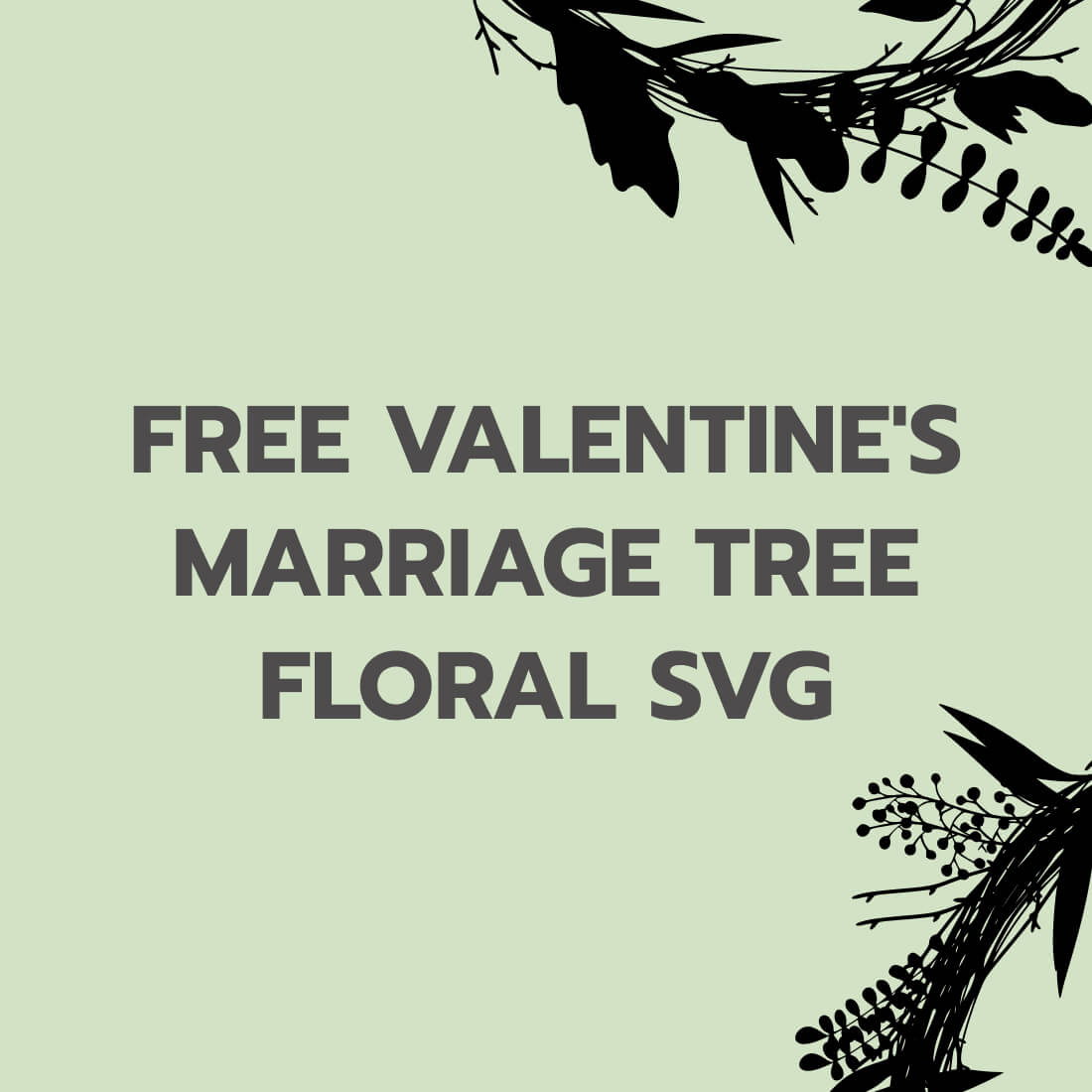 Free Valentine's Marriage Tree Floral SVG preview.