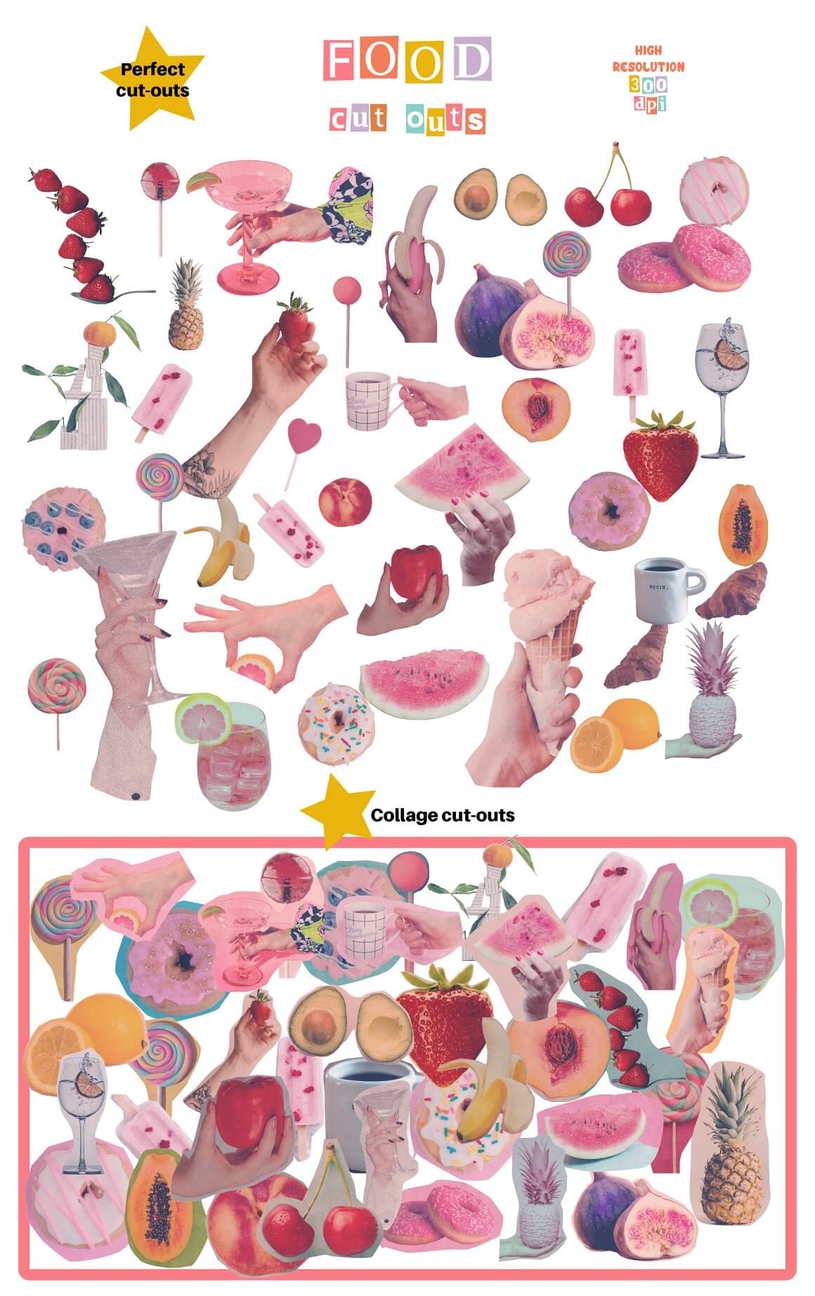 Food Collage Cut-outs.