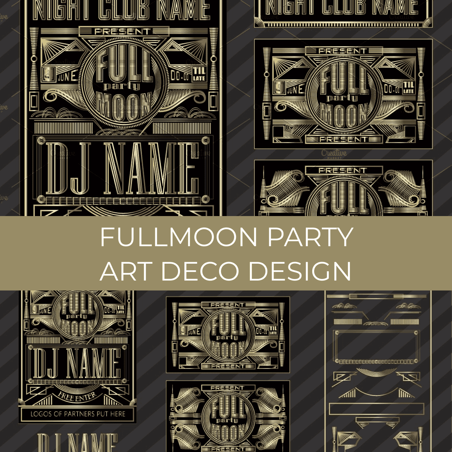 fullmoon party art deco design preview