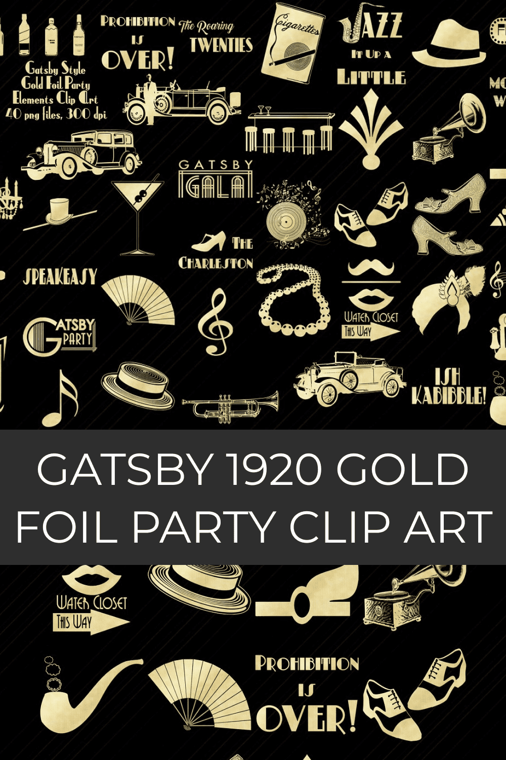 gatsby 1920 gold foil party clip art pinterest image.
