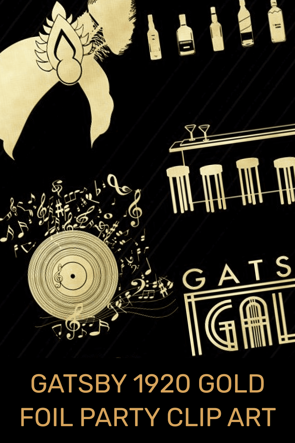 gatsby 1920 gold foil party clip art pinterest image.