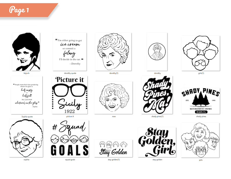 Golden Girls SVG & PNG example.