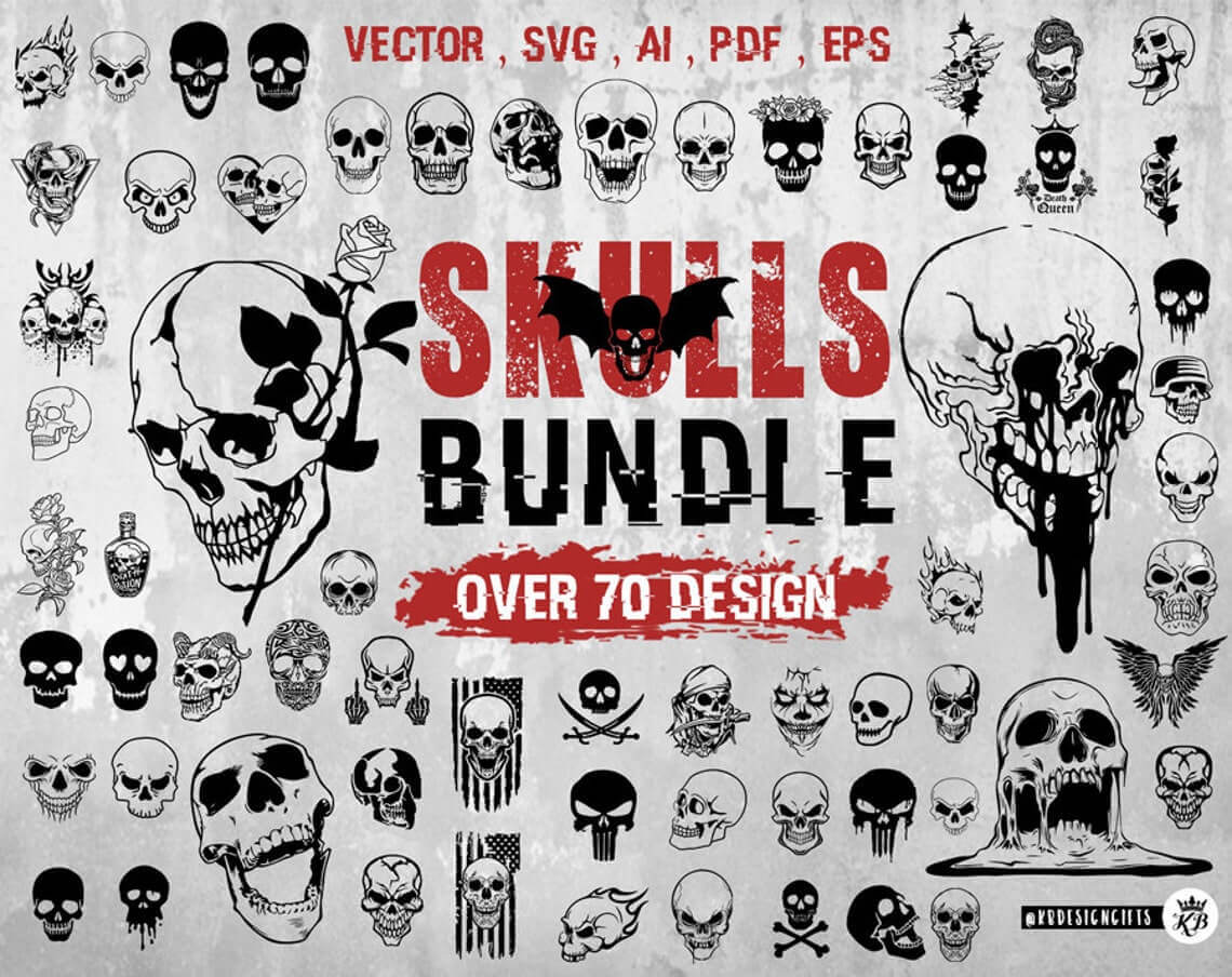 Skull Head SVG, Sketelon SVG – MasterBundles