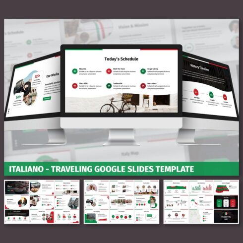 Italiano - Traveling Google Slides main cover.