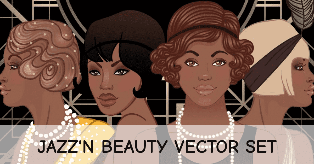 jazzn beauty vector set facebook image.