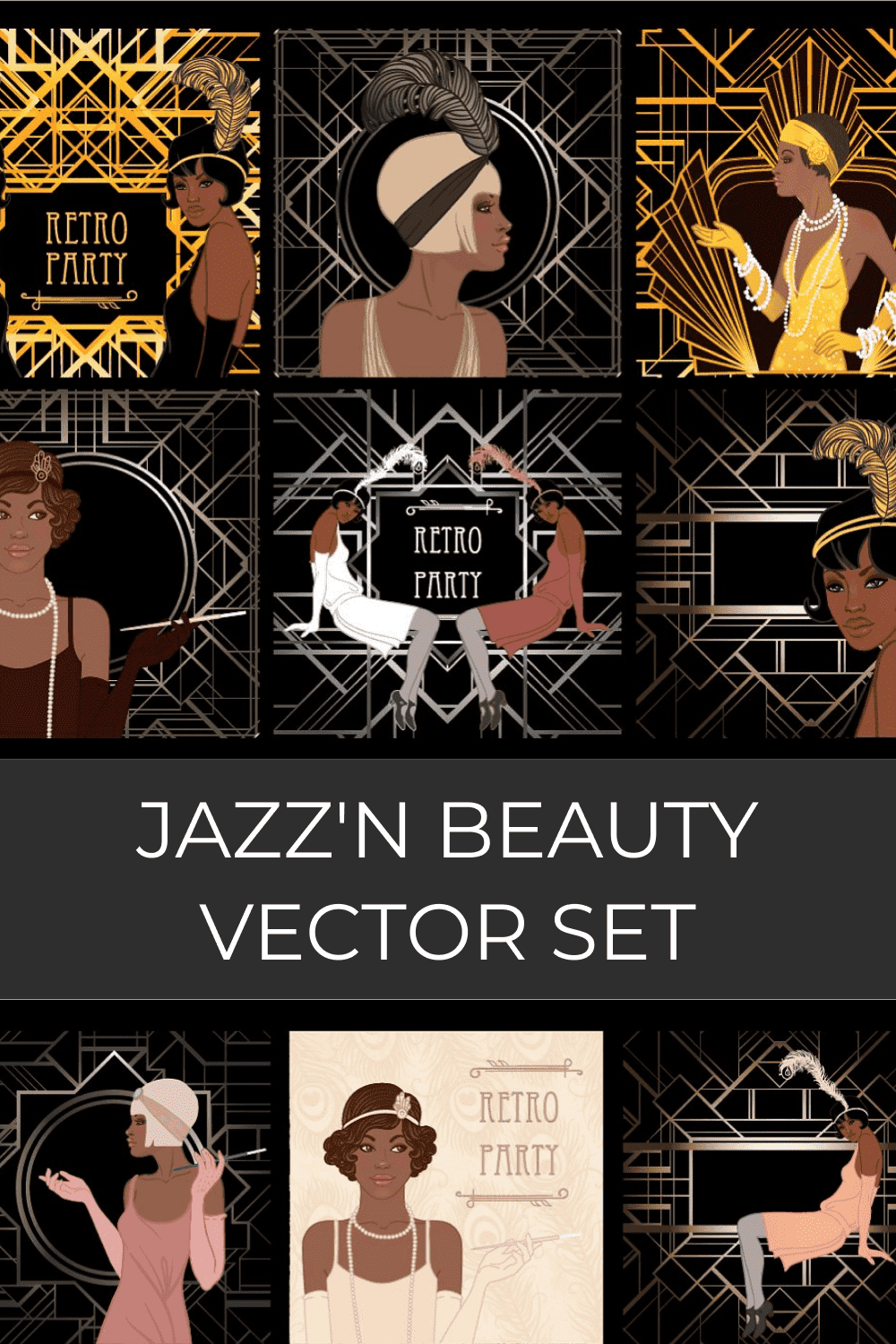 jazzn beauty vector set pinterest image.
