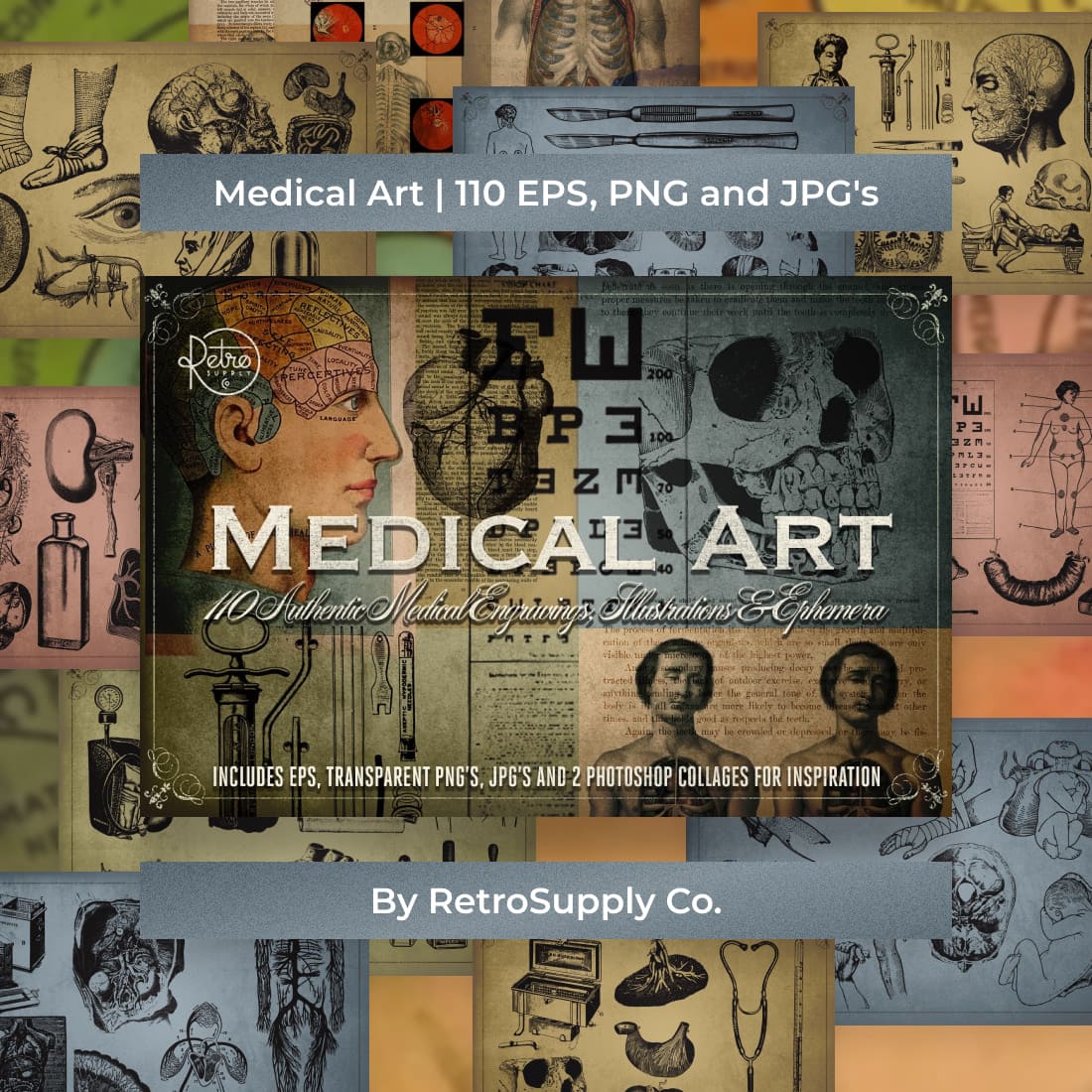 medical art 110 eps png and jpgs cover image.