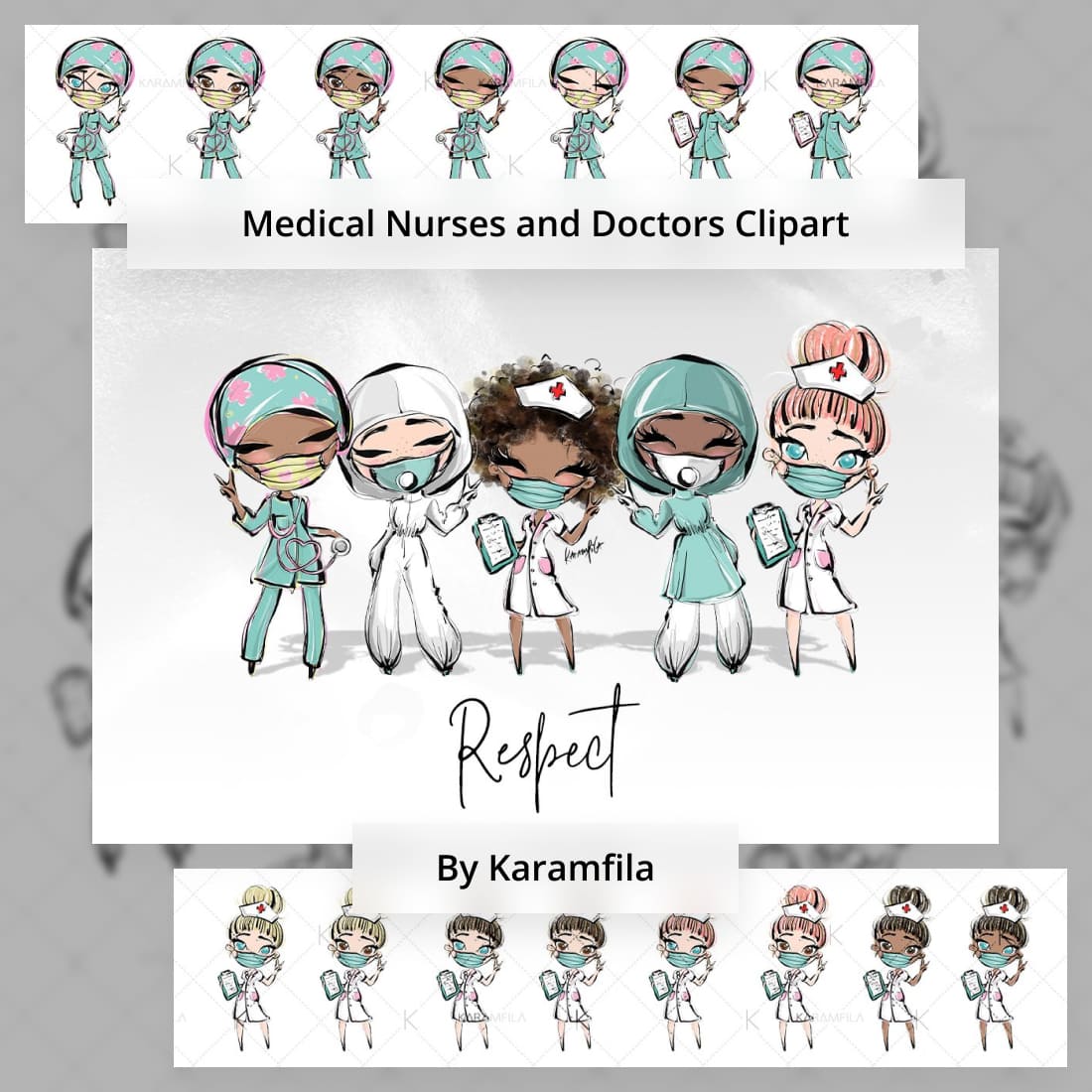 medical nurses and doctors clipart cover image.