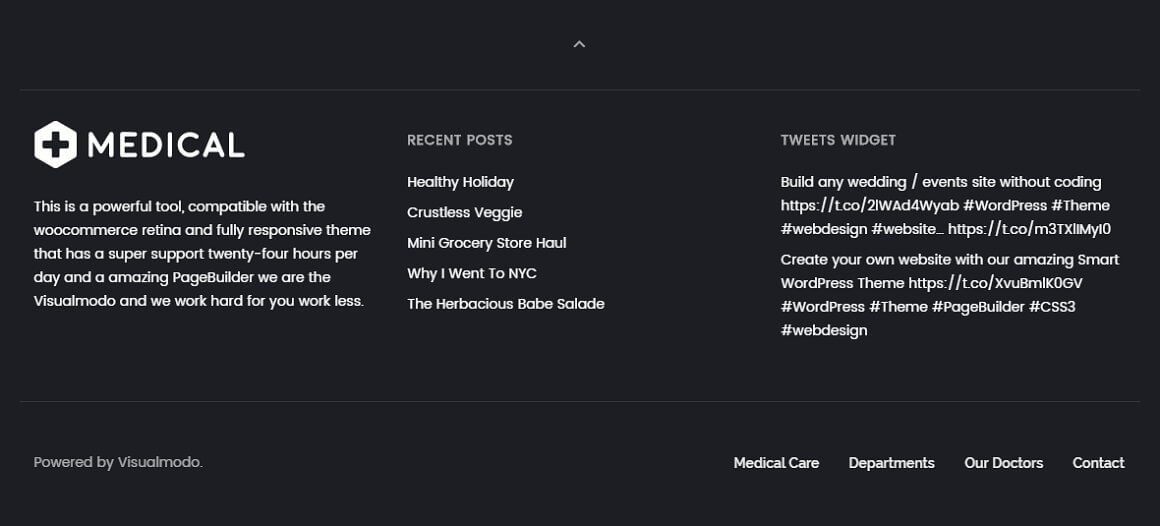 Slide about company Medical, their recemt posts and tweets widget.