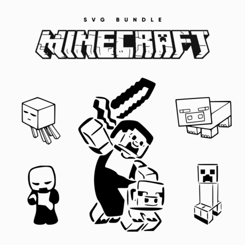 Minecraft SVG bundle cover image.