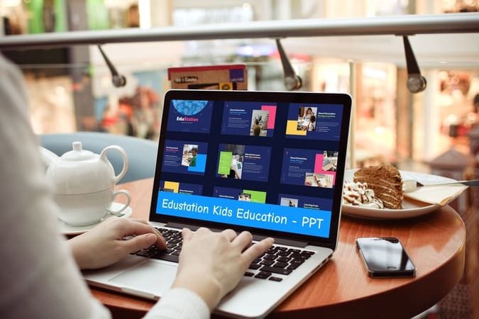 Edustation Kids Education - PPT On The Laptop.