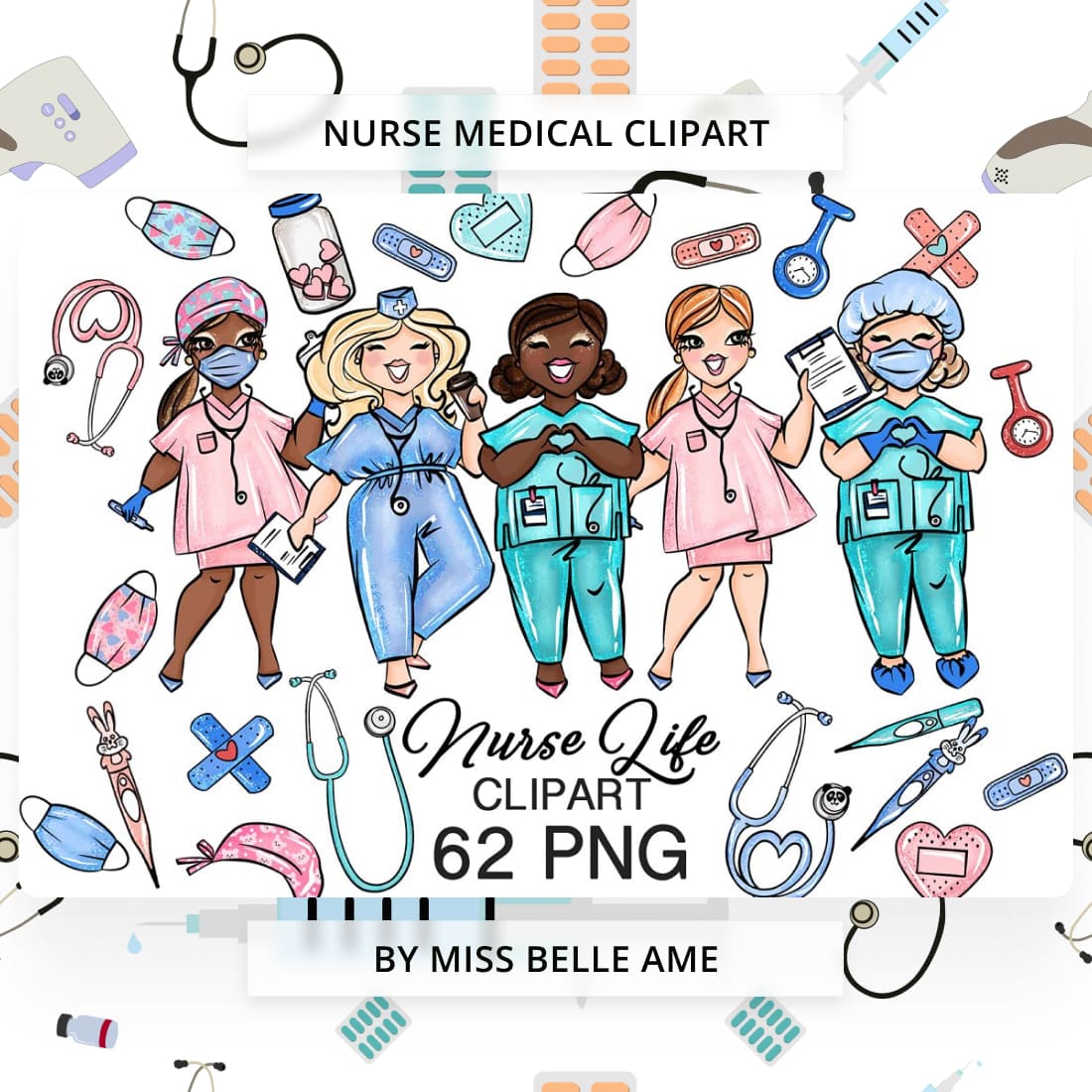 nurse medical clipart cover image.