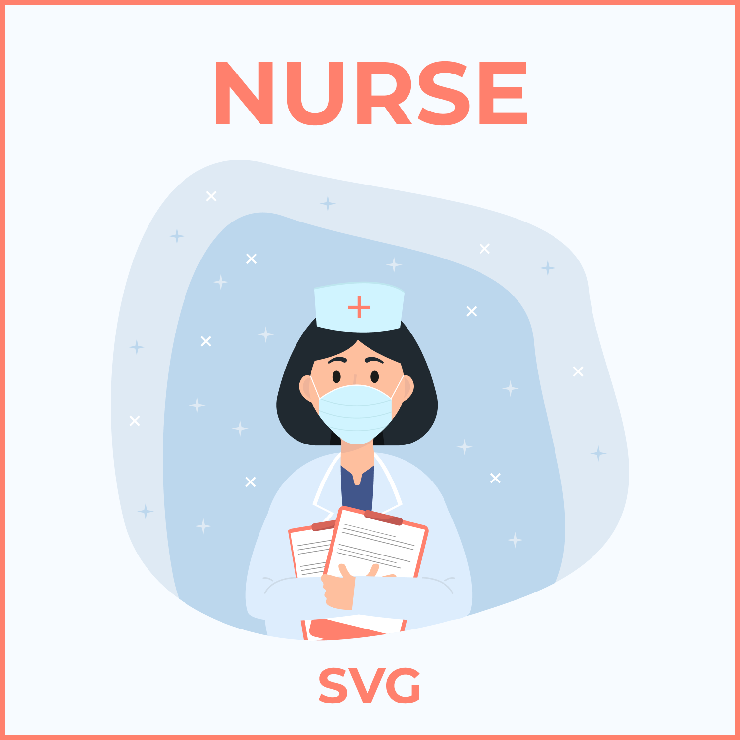 nurse svg files pack cover image.