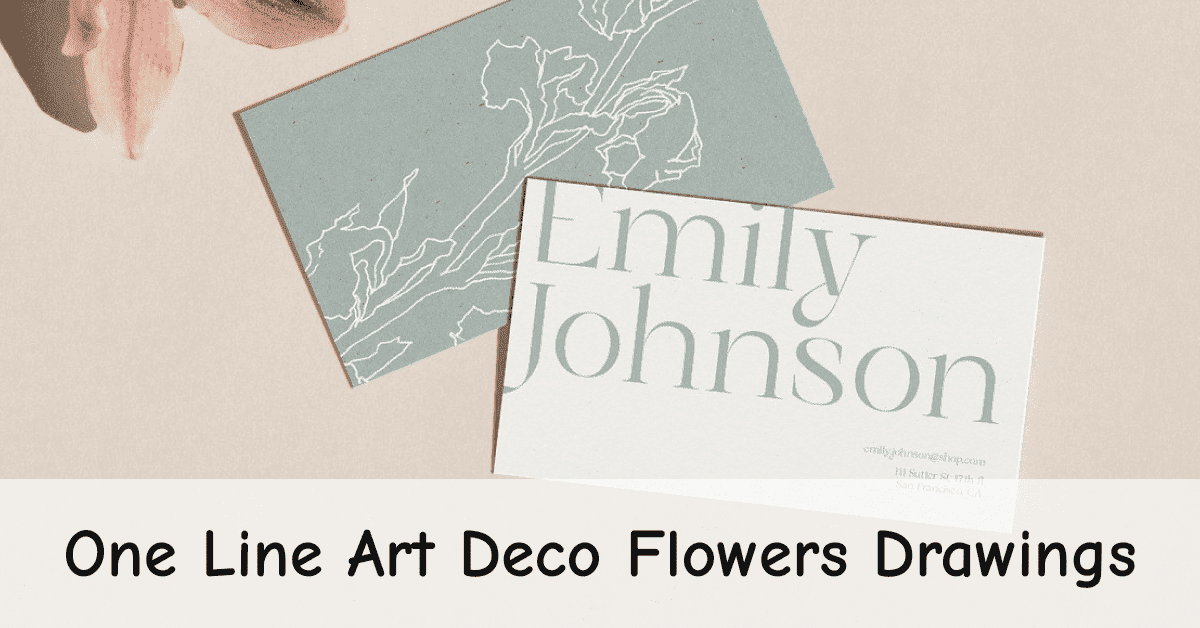one line art deco flowers drawings facebook image.