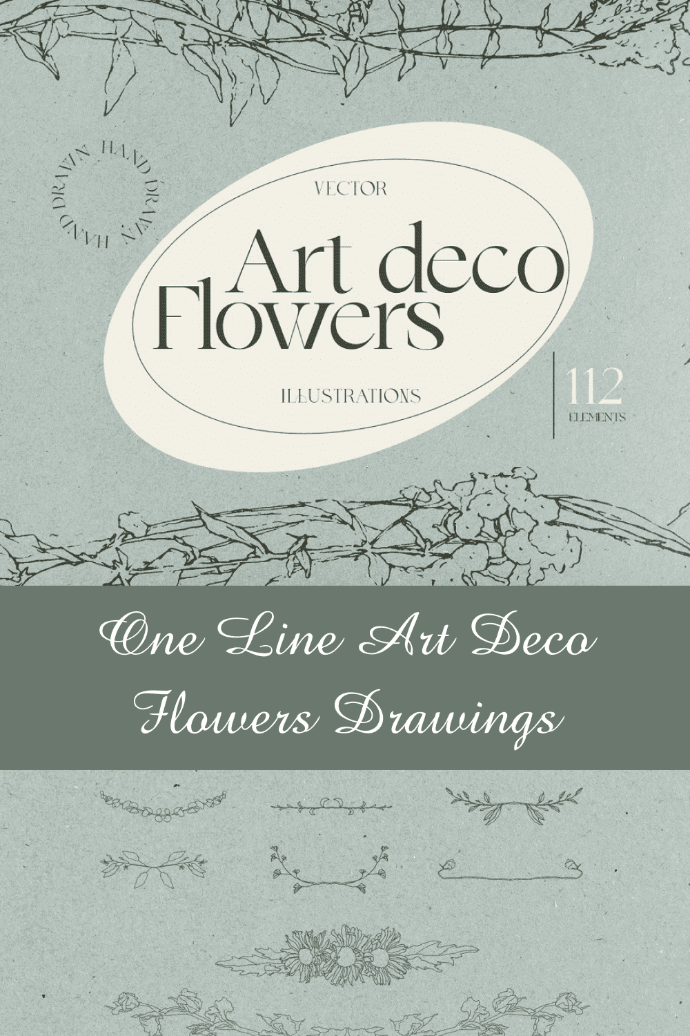 one line art deco flowers drawings pinterest image.