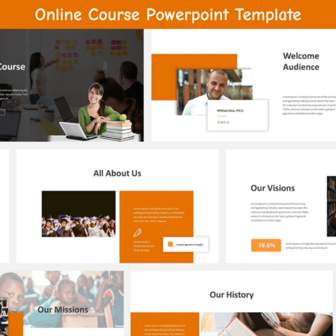 online course powerpoint template cover image.