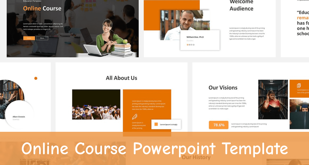 online course powerpoint template facebook image.