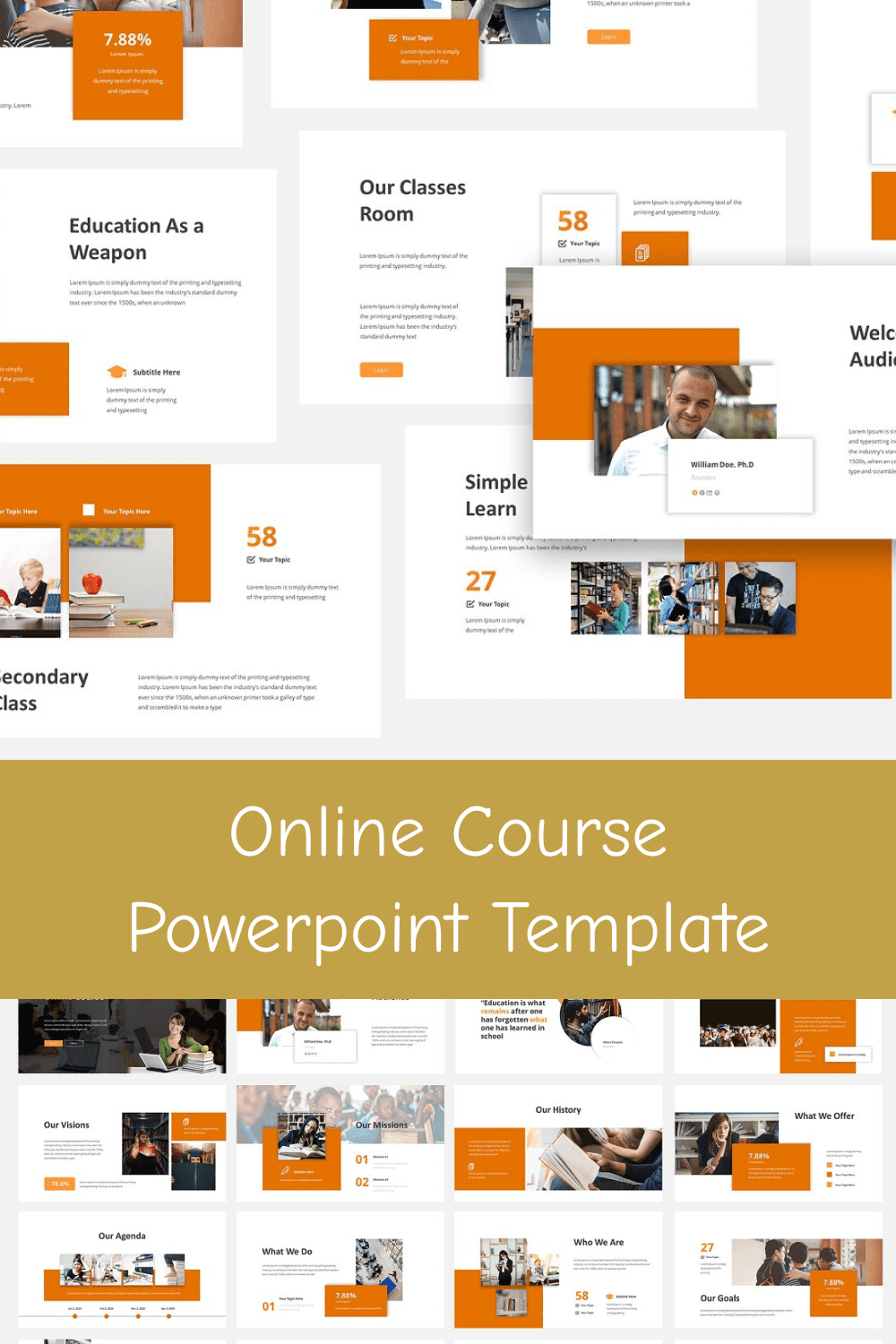 online course powerpoint template pinterest image.
