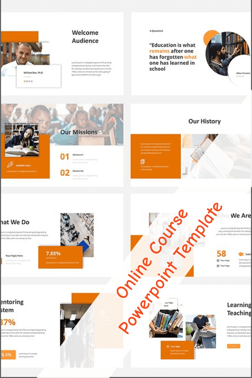 online course powerpoint template pinterest image.