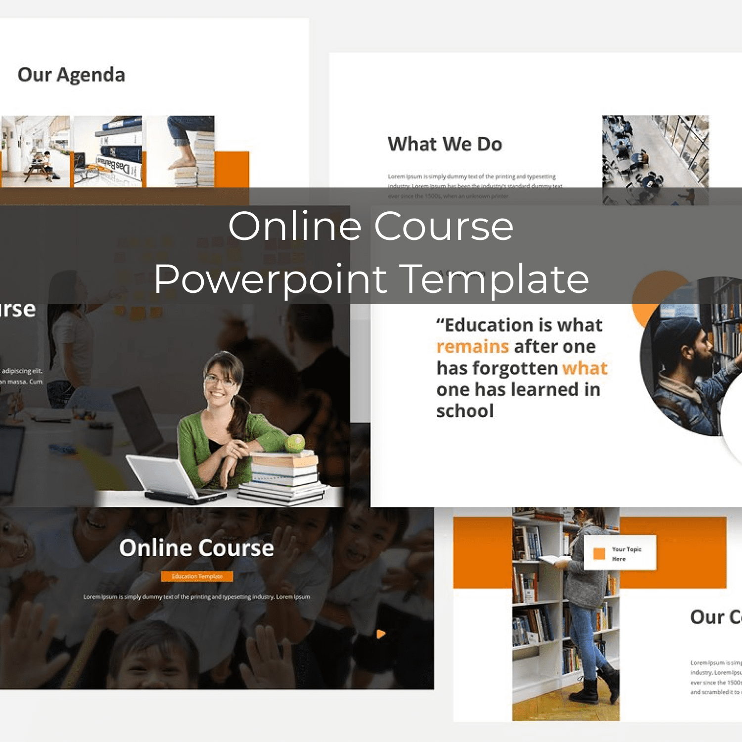 online course powerpoint template preview image.