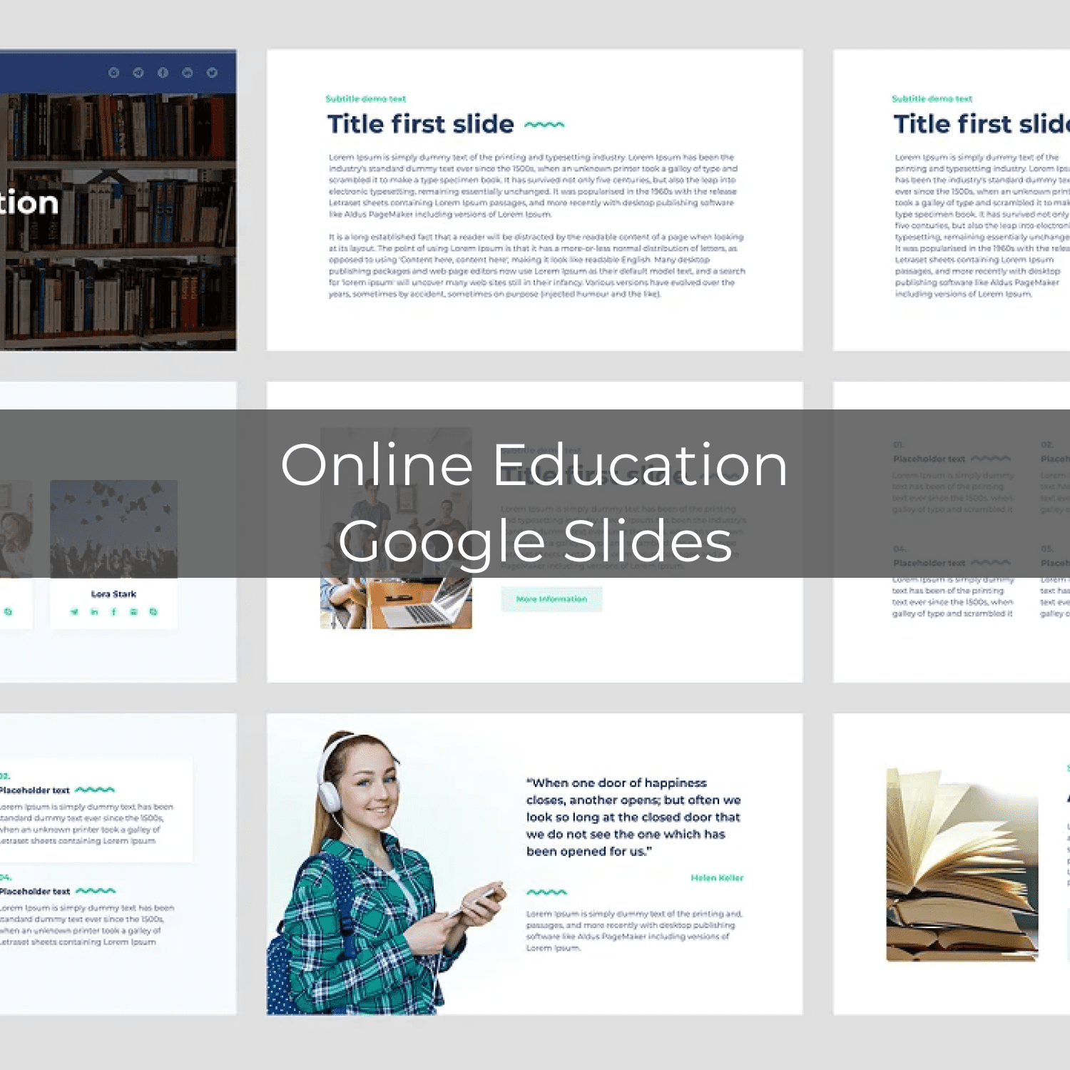 online education google slides preview image.