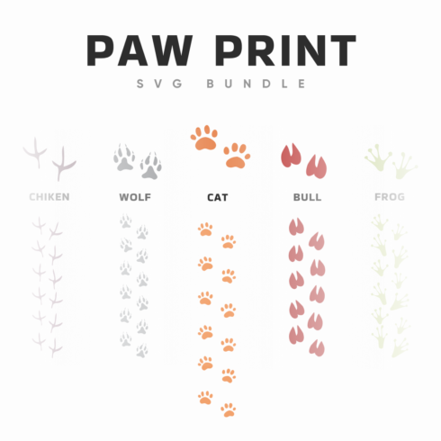 The paw print svg bundle.