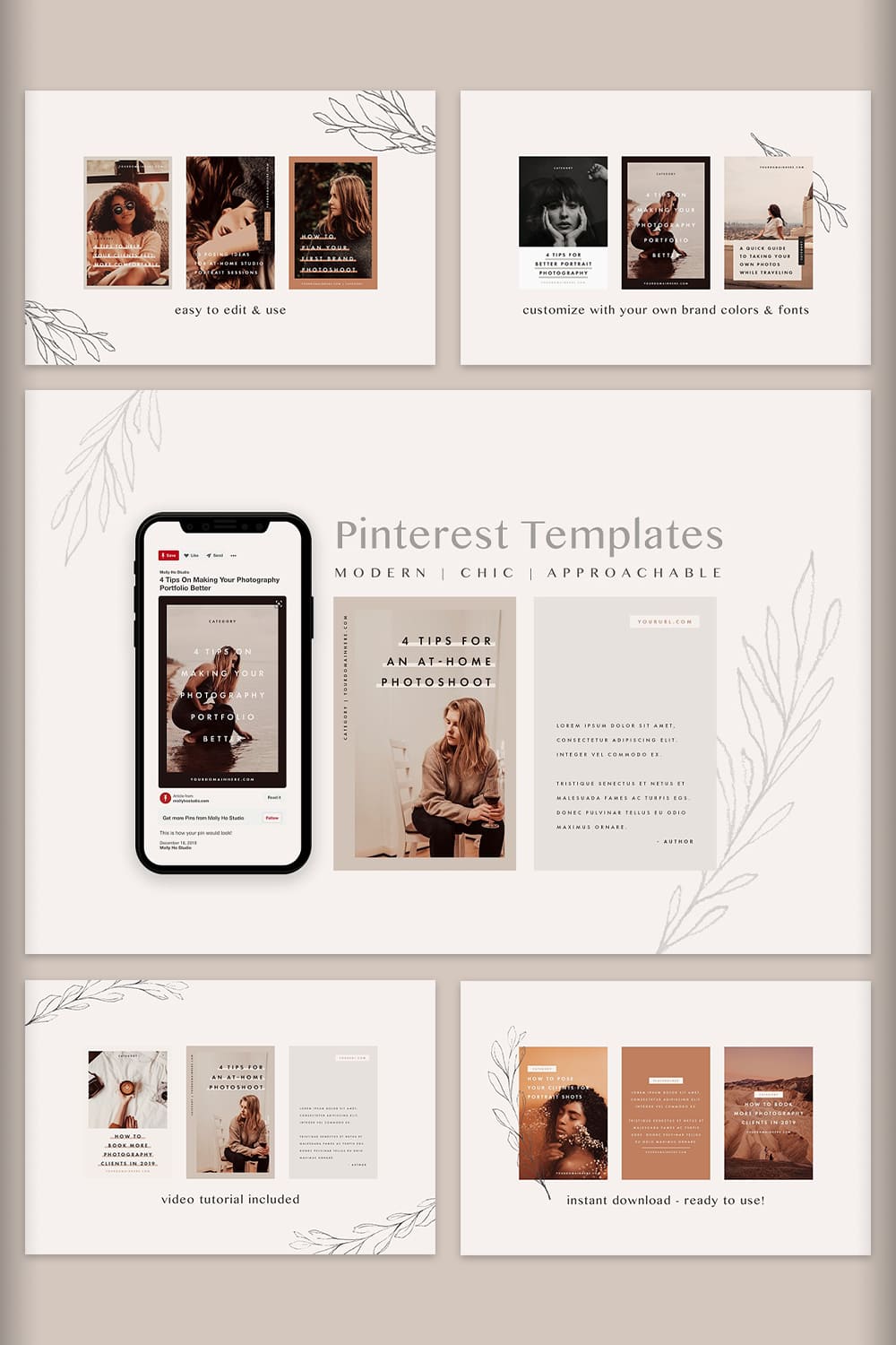 Pinterest Templates - "Easy To Edit & Use".
