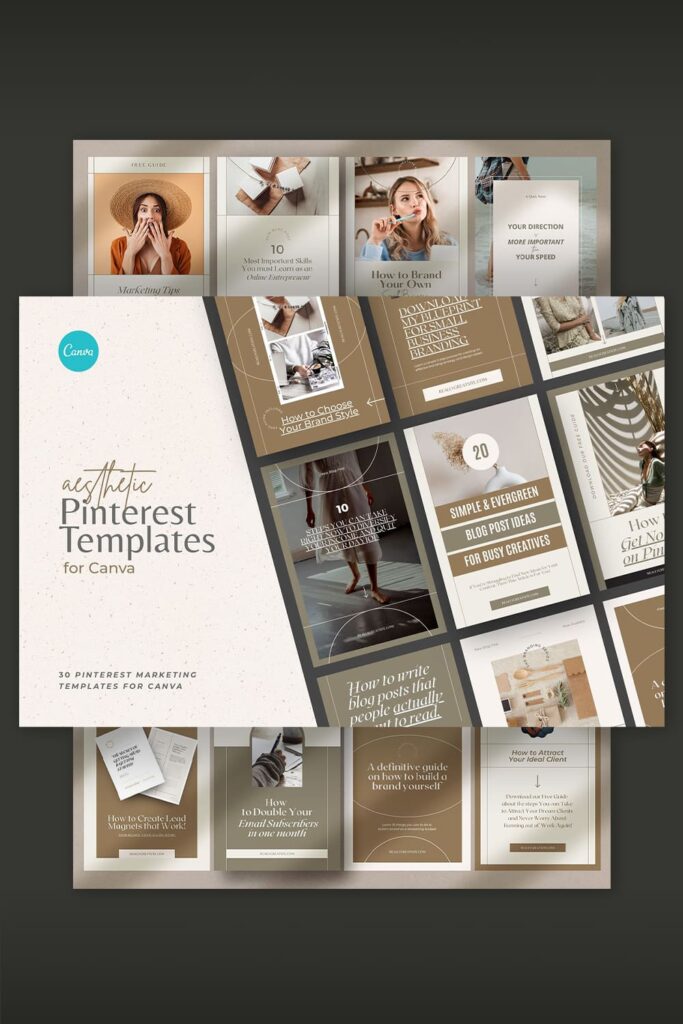 CANVA Aesthetic Pinterest Templates – MasterBundles