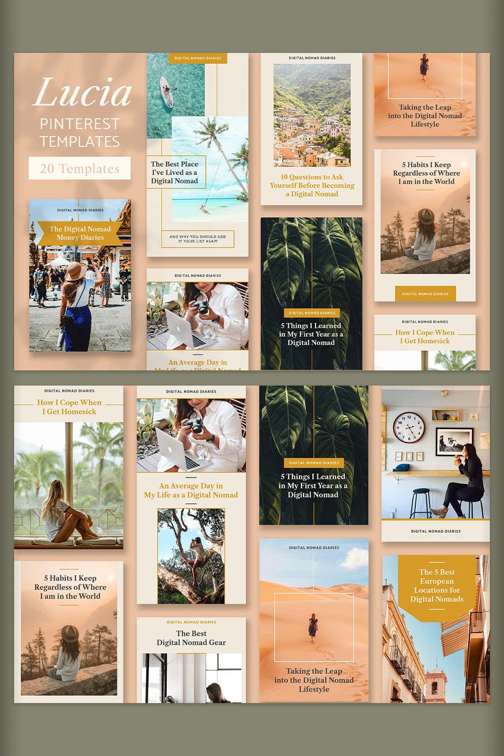 Lucia Pinterest Templates - "How I Cope When I Get Homesick".