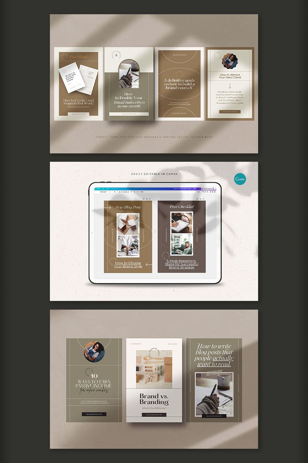 Aesthetic Pinterest Templates - Easily Editable In Canva.