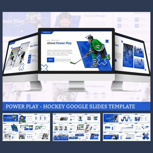 Power Play - Hockey Google Slides main cover.