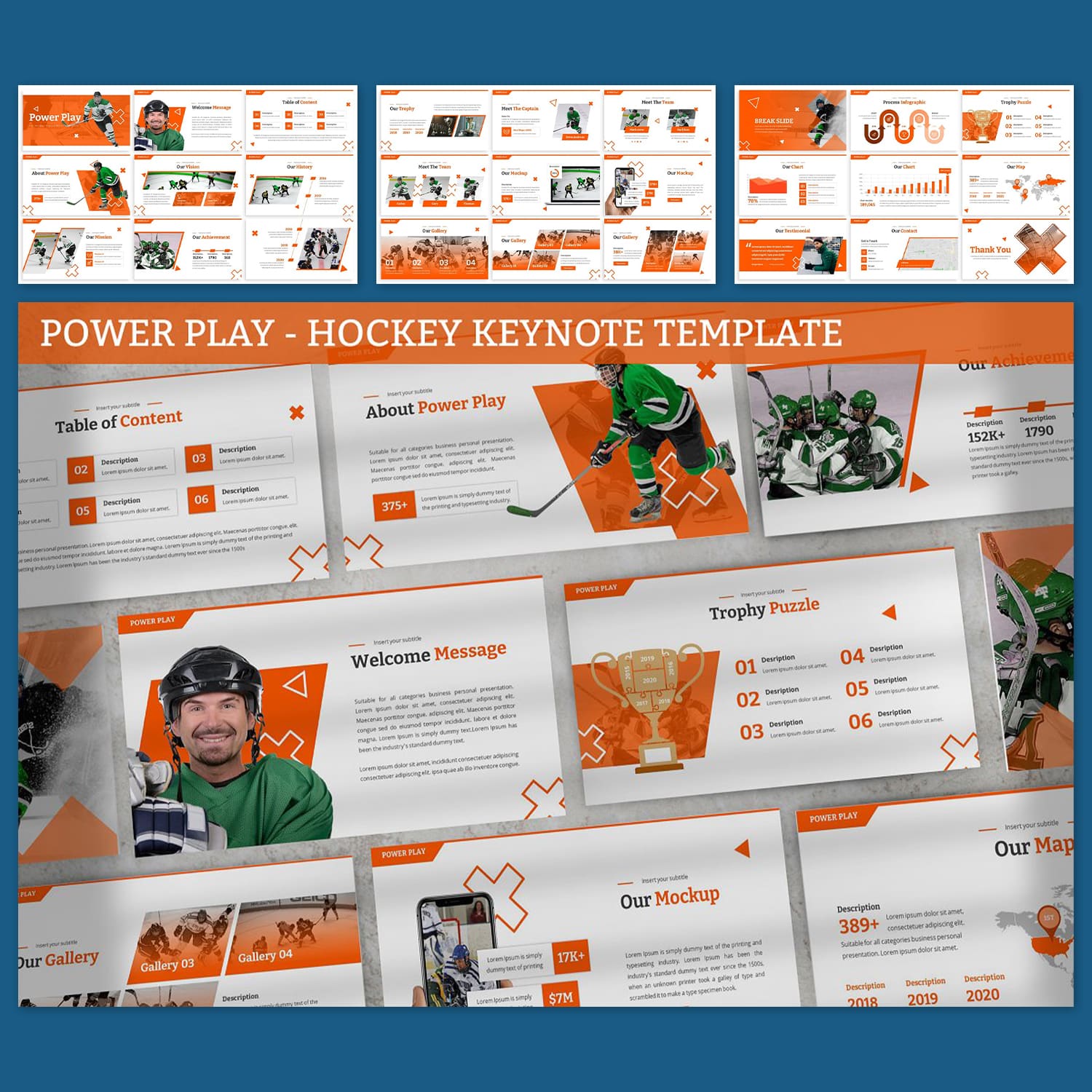 Power Play - Hockey Keynote Template main cover.