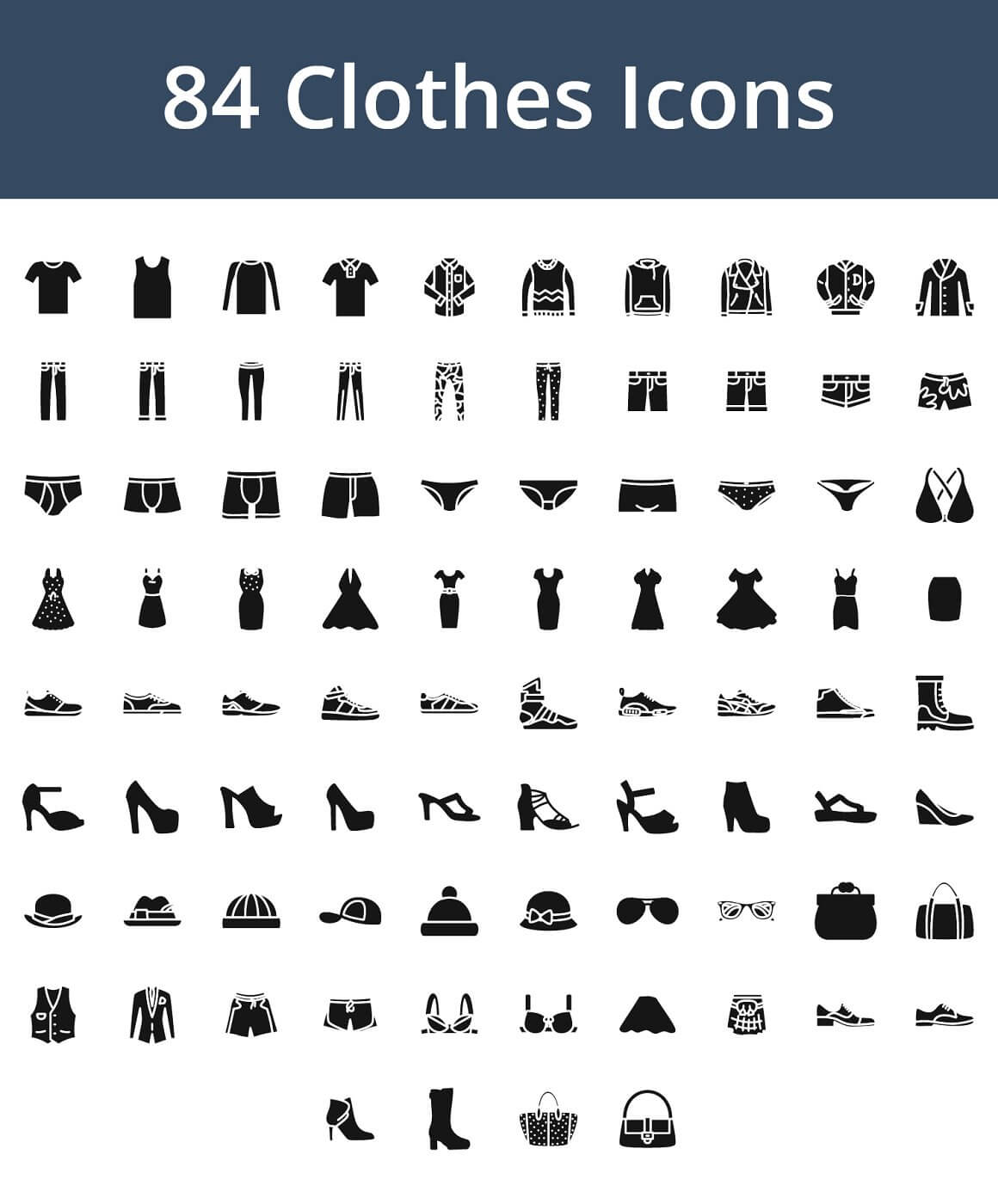 84 Clothes Icons.
