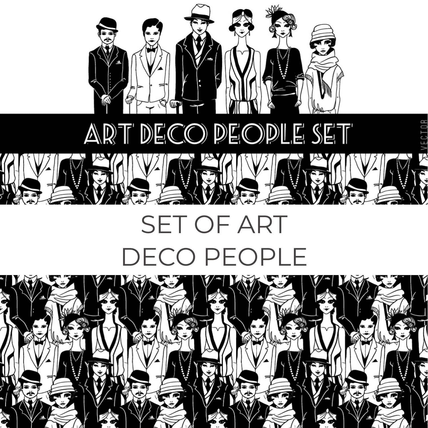 set of art deco people preview image.