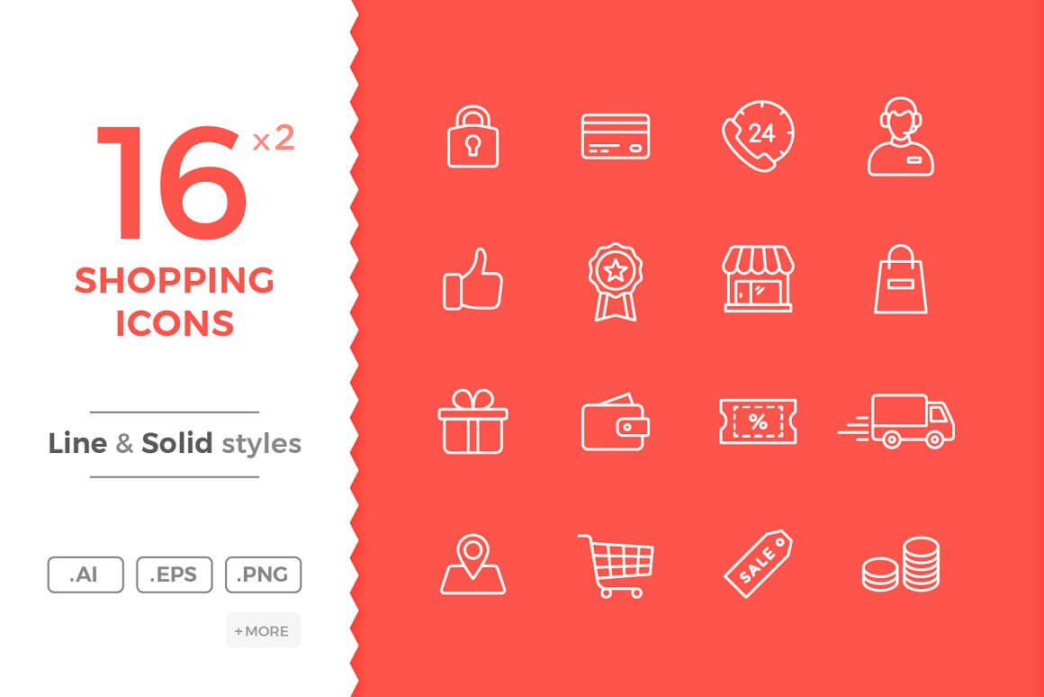 Preview new 16 Shopping Icons.