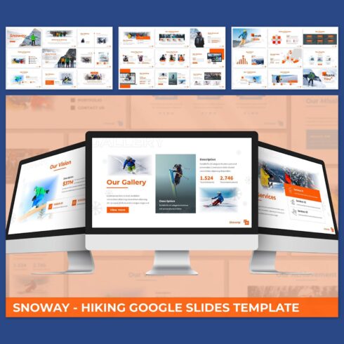 Snoway - Hiking Google Slides main cover.