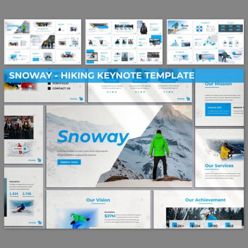 Snoway - Hiking Keynote Template main cover.
