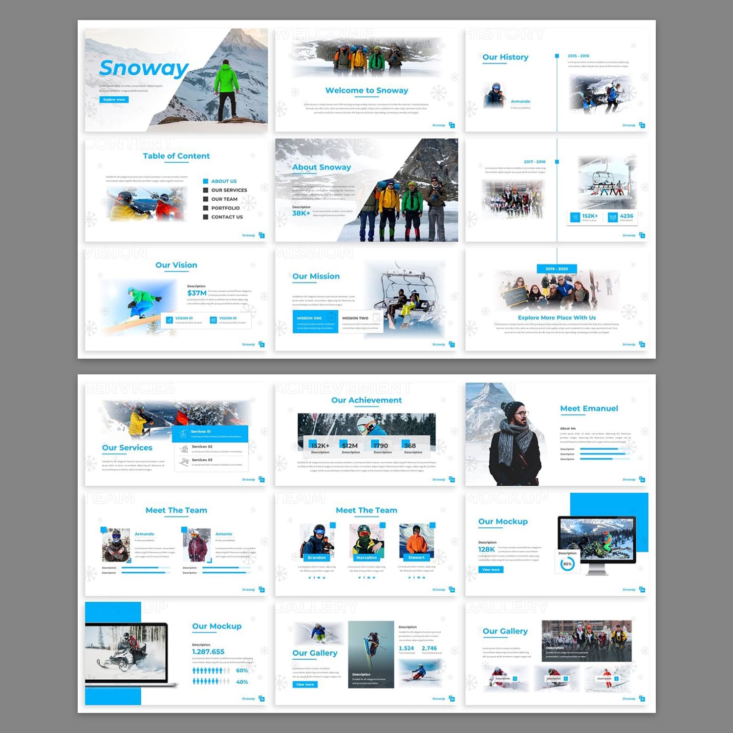 Snoway - Hiking Keynote Template preview.