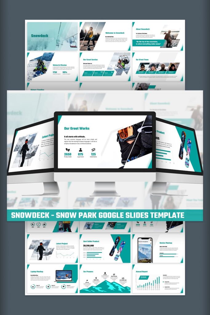 Snowdeck - Snow Park Google Slides Pinterest preview.
