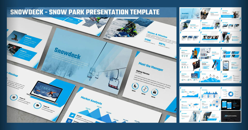 Snowdeck - Snow Park Powerpoint Facebook Collage Image by MasterBundles.