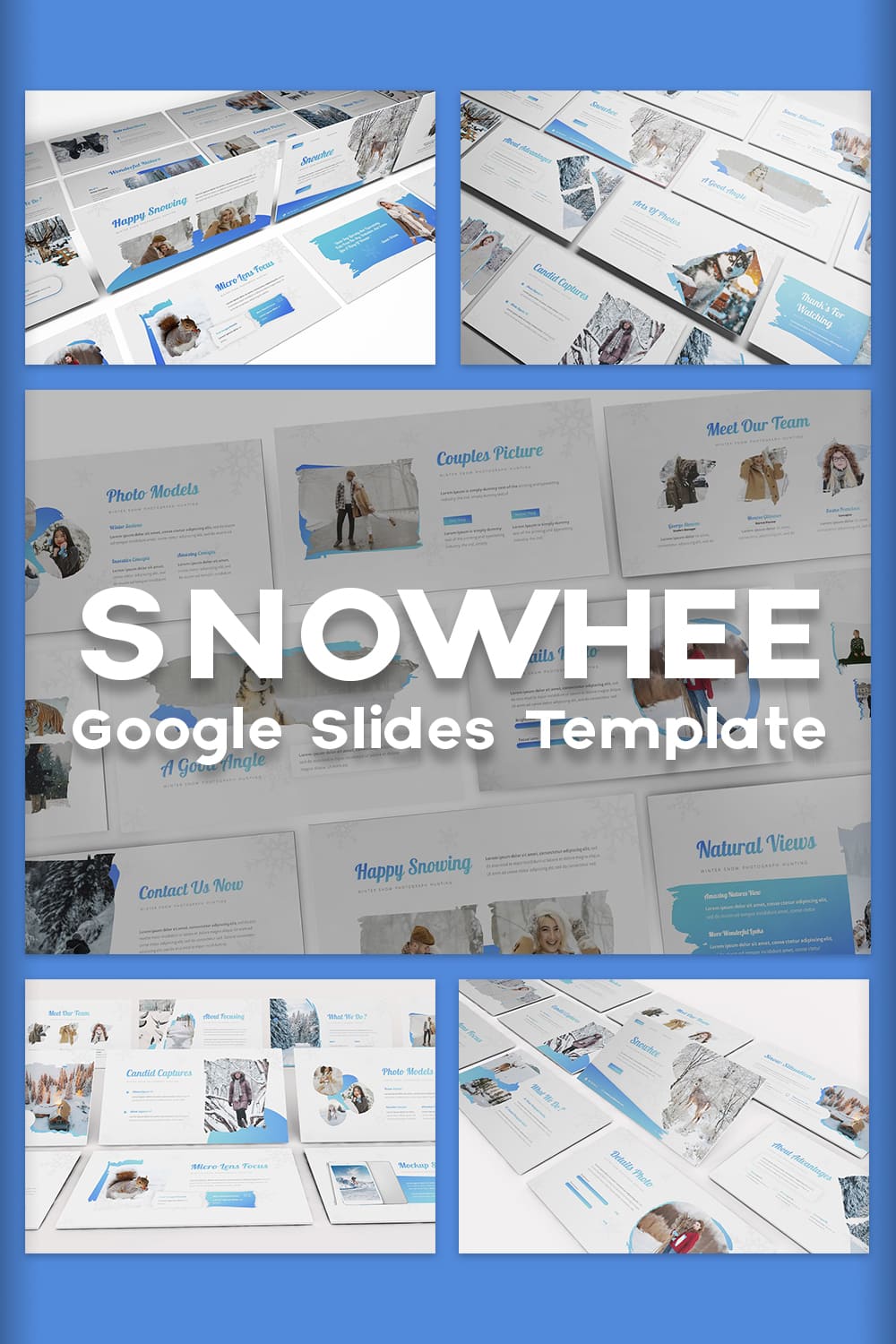 snowhee google slides template pinterest image.