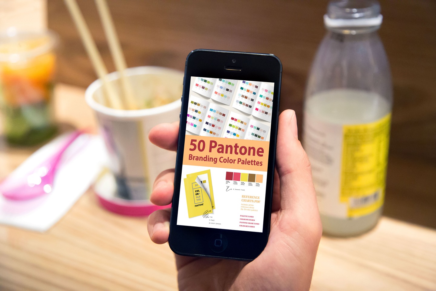 50 Pantone Branding Color Palettes On The Phone.