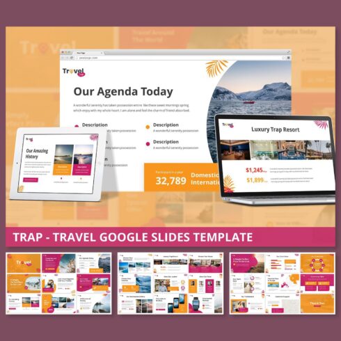 Trap - Travel Google Slides Template main cover.