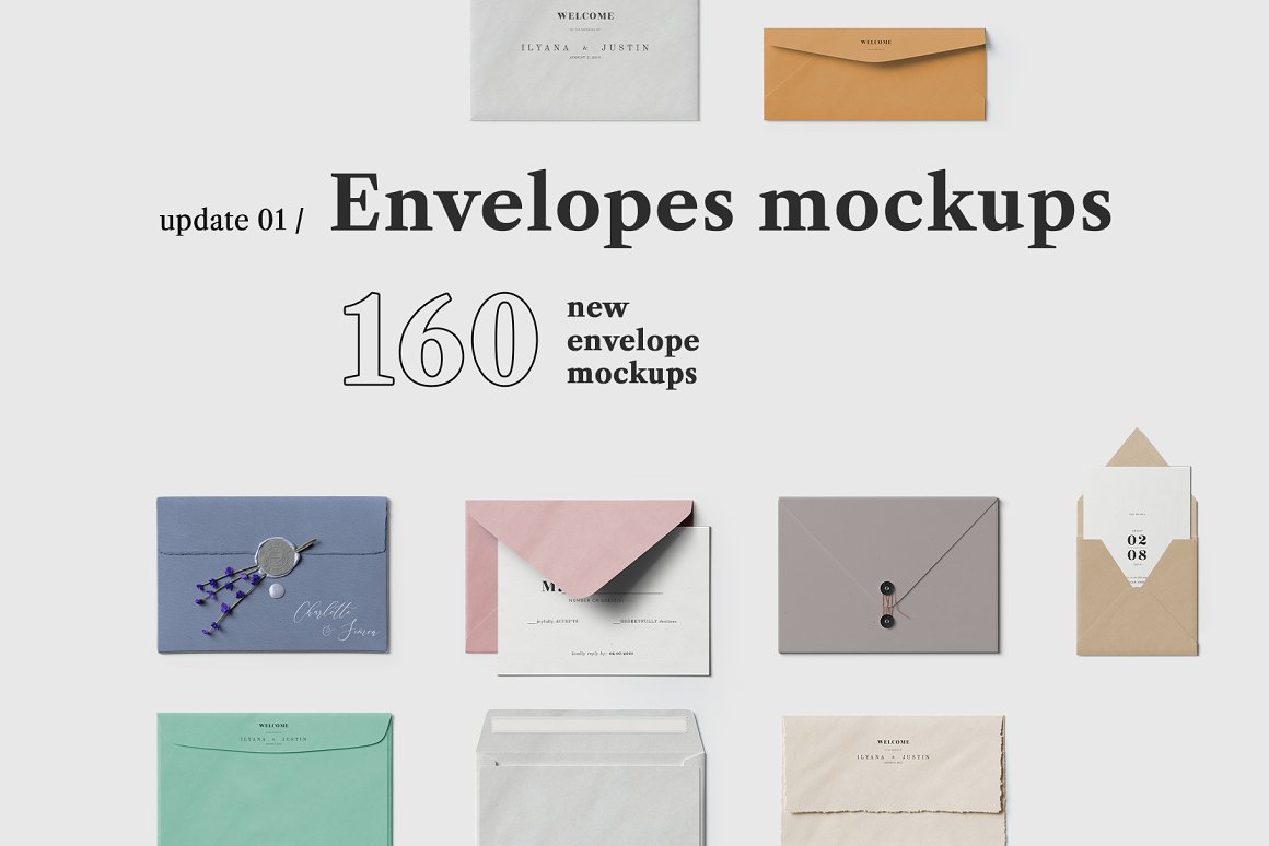 160 New Envelope Mockups.