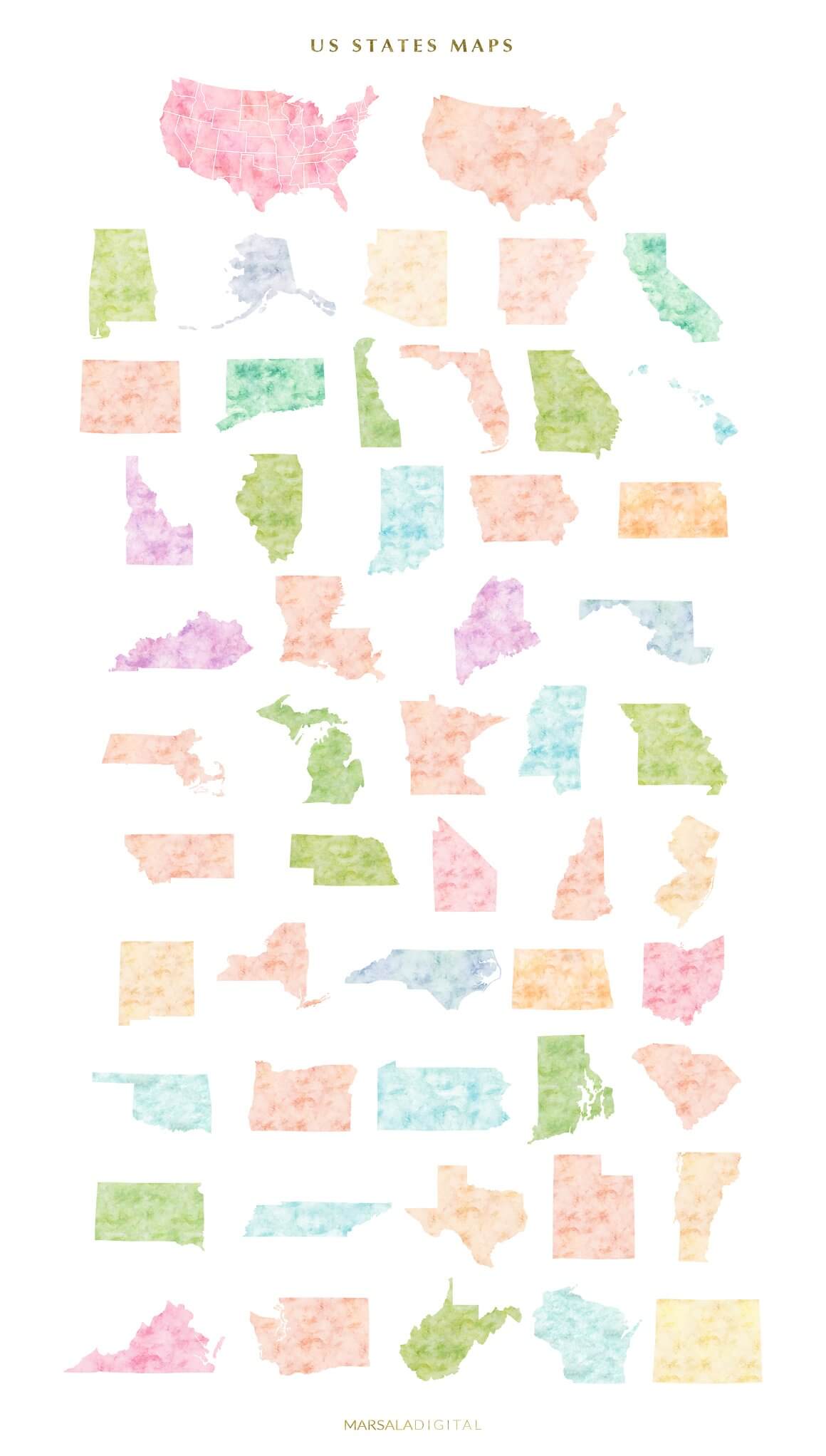 USA States Maps.