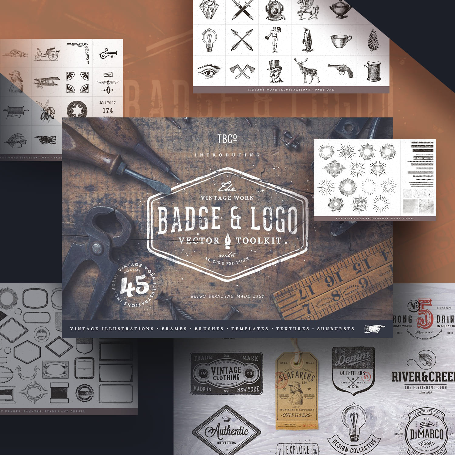 vintage badge and logo toolkit cover