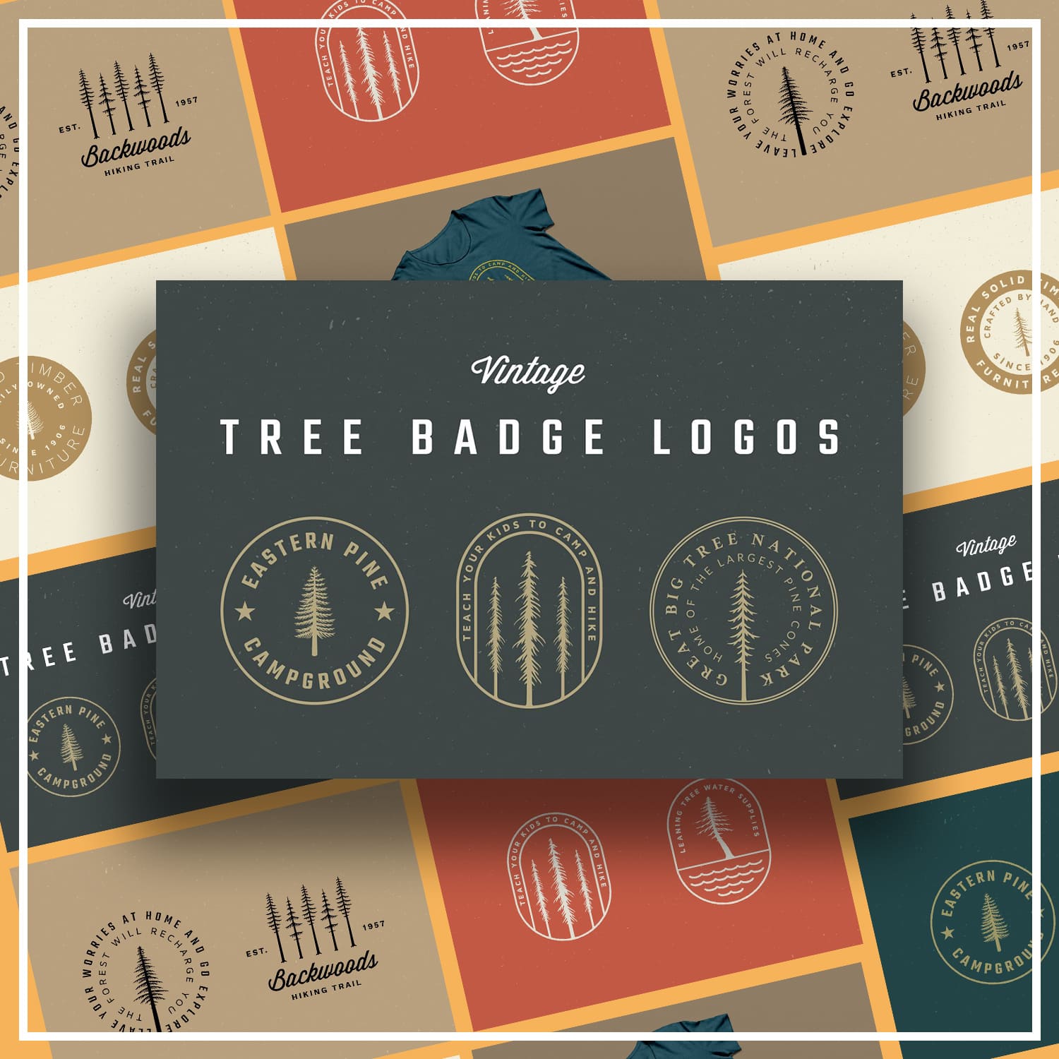 vintage tree badge logos cover image.