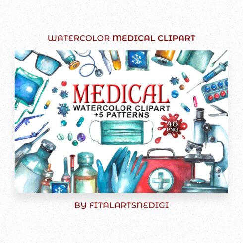 watercolor medical clipart cover image.