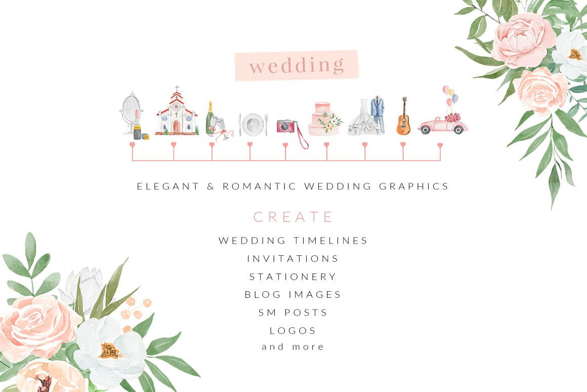 Elegant and Romantic Wedding Graphics.